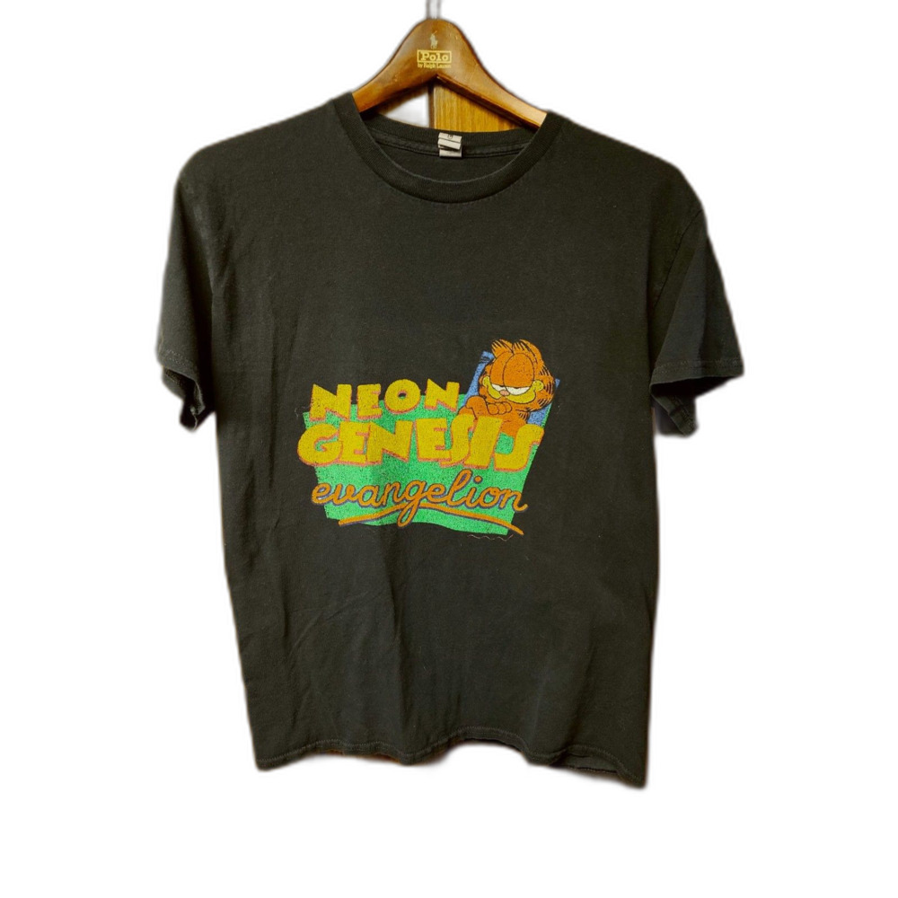 Garfield Neon Genesis Evangelion funny meme anime shirt size M